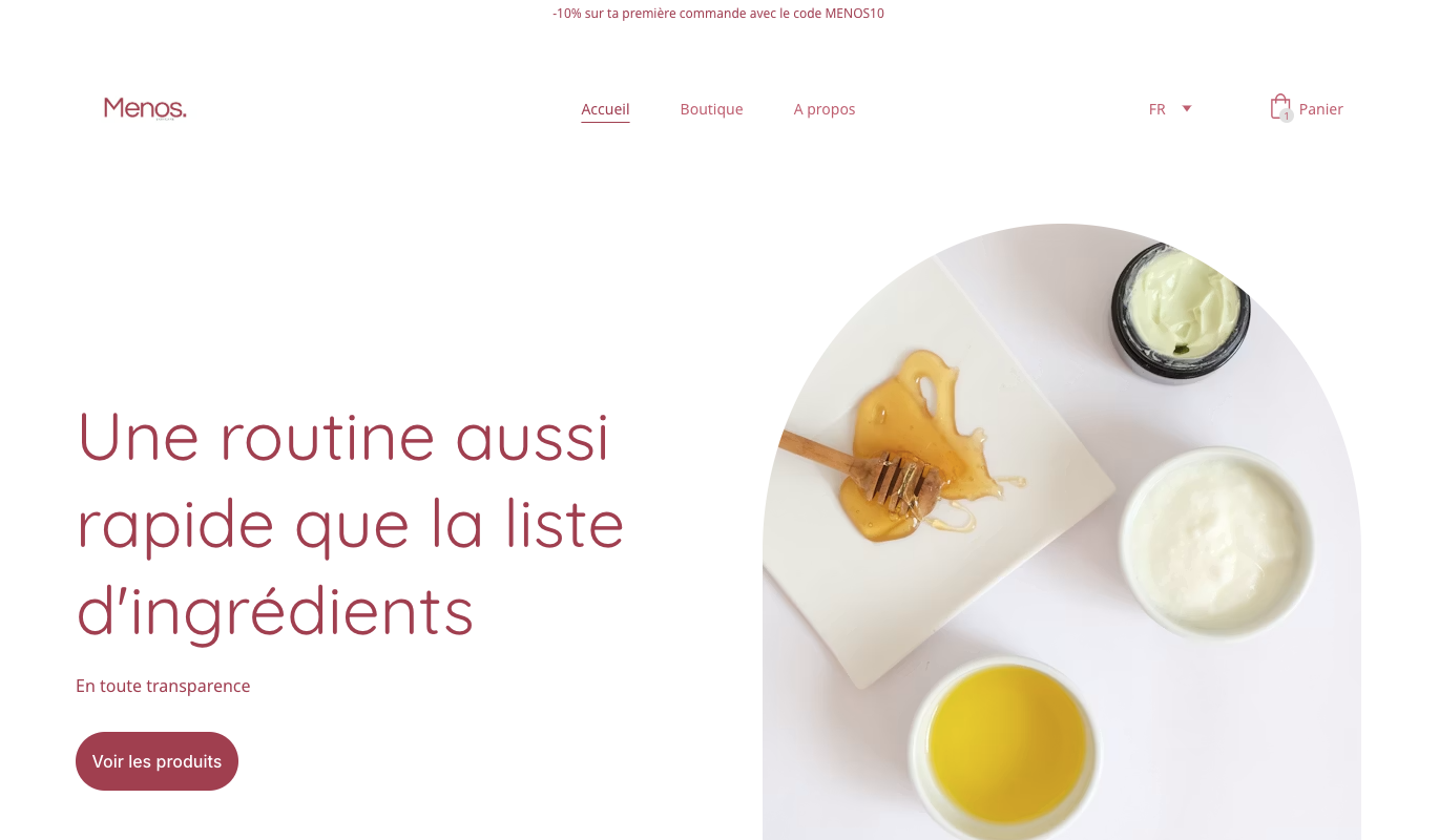 Site menos - page d'accueil