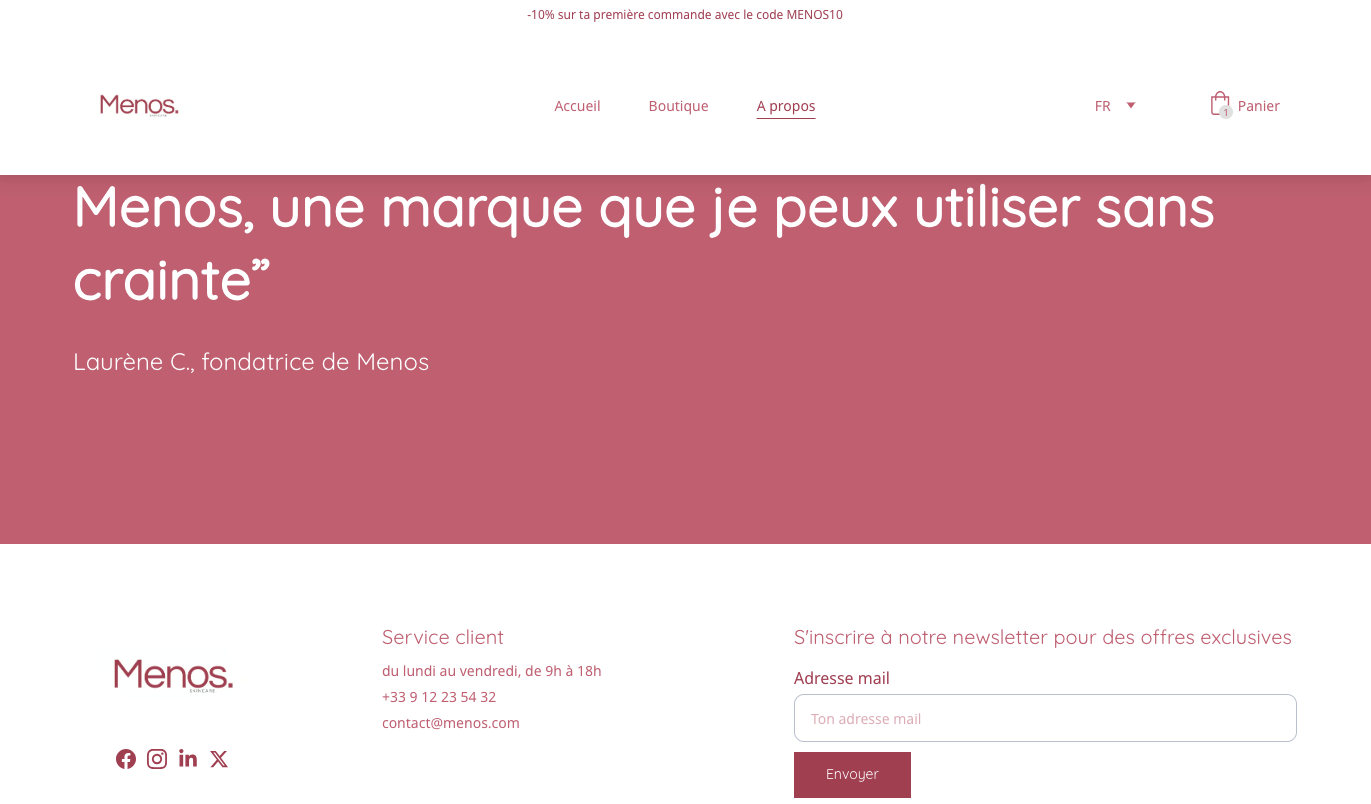 Site menos - page présentation